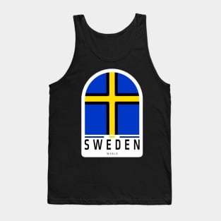 Sweden Flag Sticker, For Sweden Lovers Tank Top